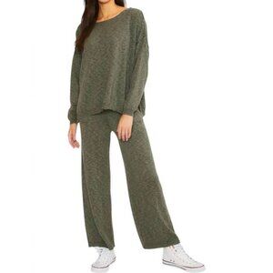 NEW WASABI + MINT sweater top and pants in dark olive